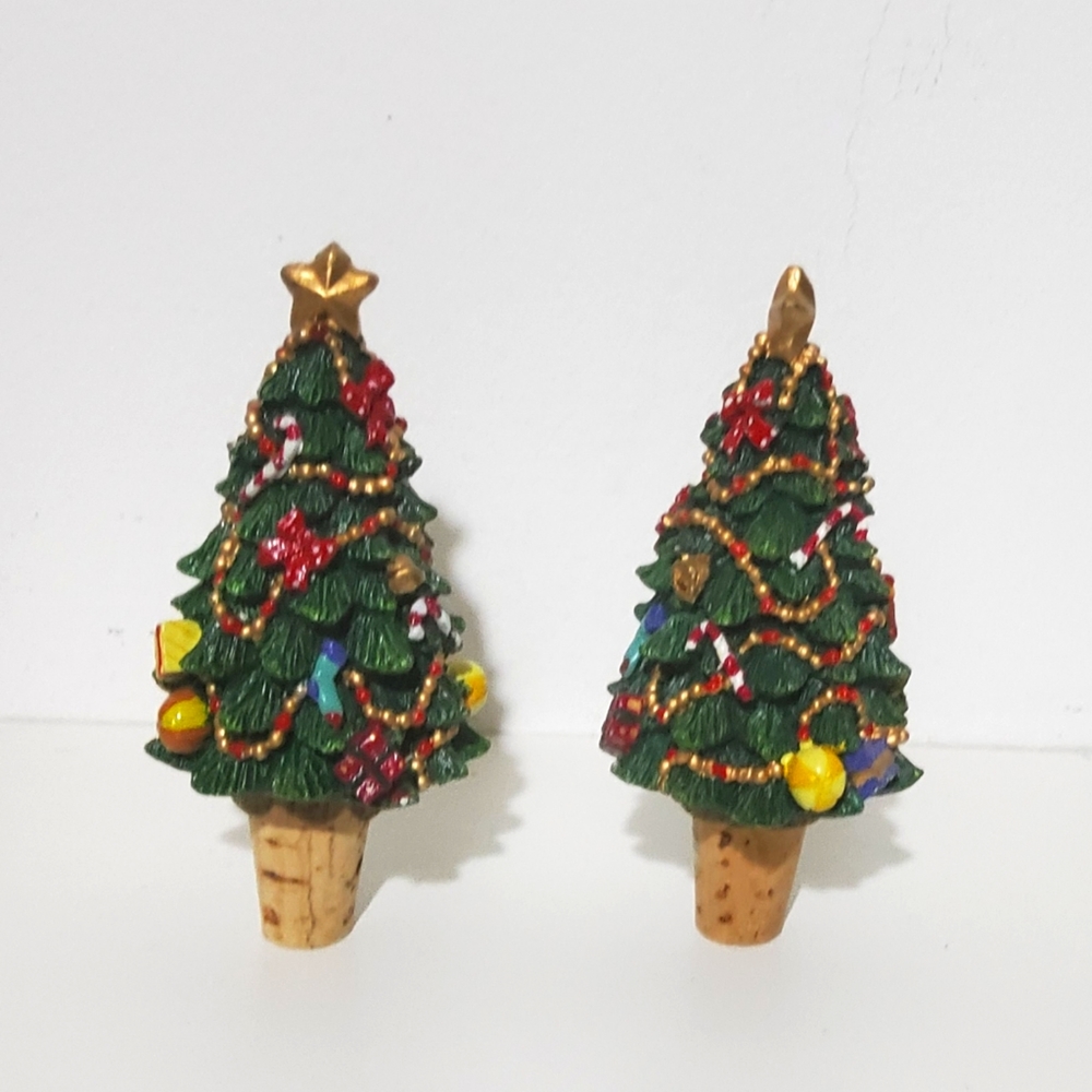 Champagne Wine Christmas Tree Cork,  set of two